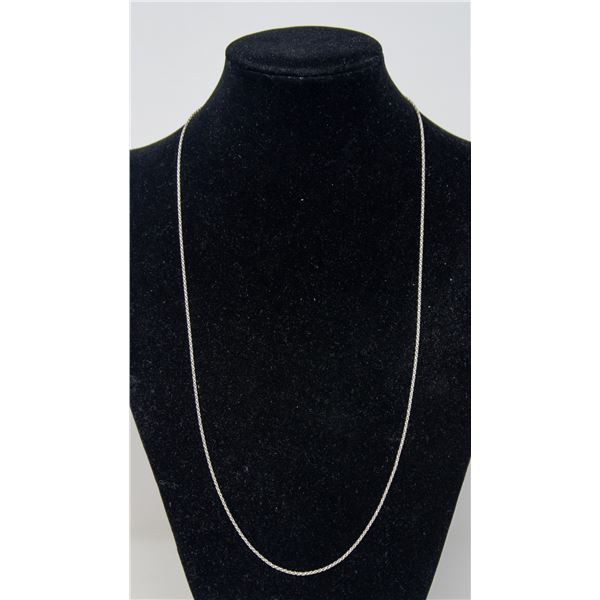 ITALIAN SILVER FINE TWISTED ROPE NECKLACE, 24"