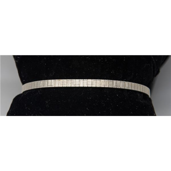 ITALIAN SILVER BAND BRACELET, 7.25"
