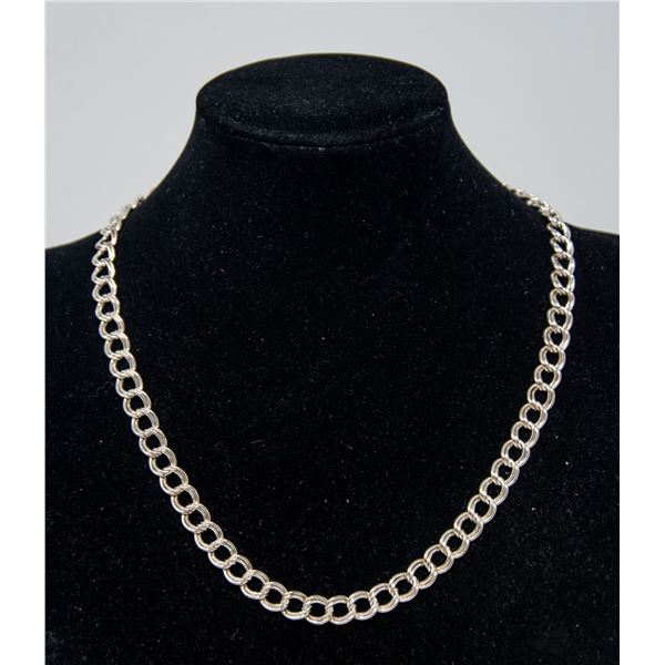 ITALIAN SILVER DOUBLE LINK NECKLACE, 18"