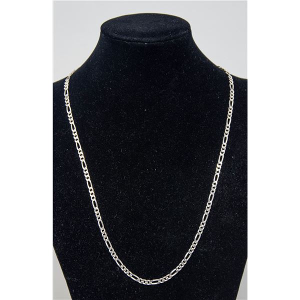 ITALIAN SILVER FLAT CHAIN NECKLACE, 22"