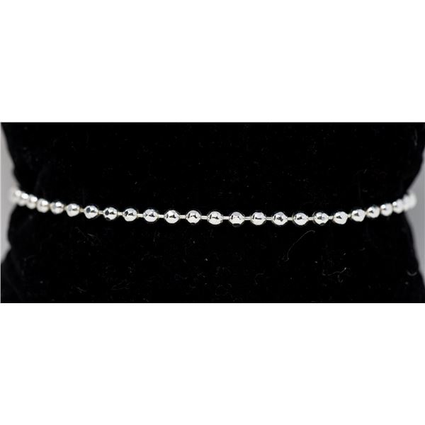 ITALIAN SILVER BEAD CHAIN BRACELET, 7.5"
