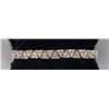 Image 1 : SILVER TRIANGLE LINK BRACELET WITH CLEAR STONES,