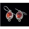 Image 1 : SILVER SHEPHERD HOOK EARRINGS, ORANGE STONES