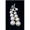 Image 1 : STERLING SILVER EARRINGS, PEARL-SHAPED BALLS
