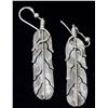 Image 1 : STERLING SILVER EARRINGS, FEATHER PATTERN,