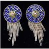 Image 1 : SILVER EARRINGS WITH BLUE MEDALLIONS