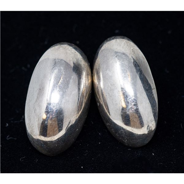 SILVER EARRINGS, OVAL