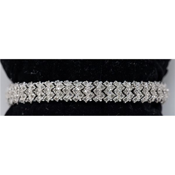 STERLING SILVER MACY'S TENNIS BRACELET WITH