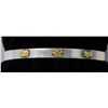 Image 1 : SILVER BANGLE WITH 3 GOLD TONE NUGGETS