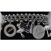 Image 1 : STERLING SILVER CHARM BRACELET WITH 16 CHARMS