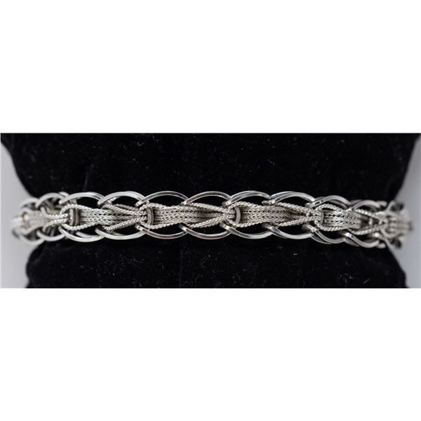 STERLING SILVER CHARM BRACELET, 7.5"
