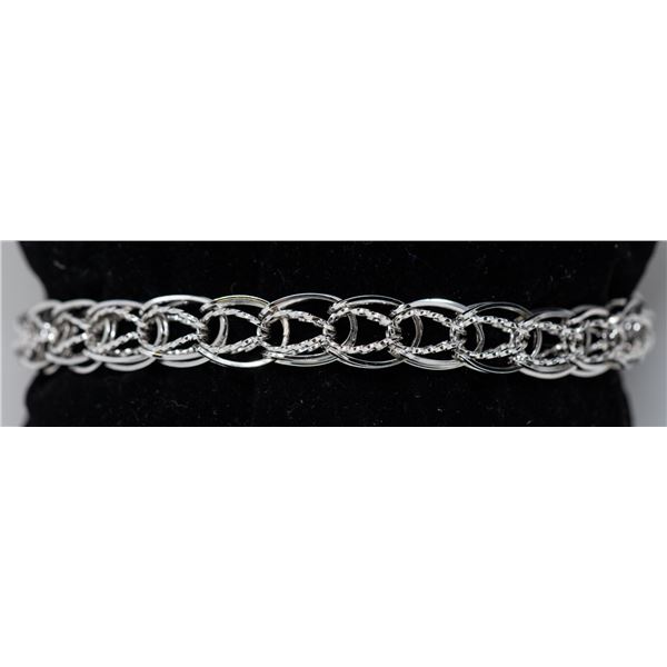 STERLING SILVER CHARM BRACELET, 7.5"