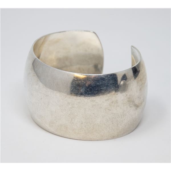 STERLING SILVER BANGLE, 1.5"WIDE, 8"