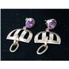 Image 1 : SILVER EARRINGS WITH PURPLE STONES