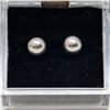 Image 1 : STERLING SILVER PEARL-SHAPED EARRINGS