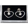Image 1 : STERLING SILVER HEART-SHAPED EARRINGS, CARING