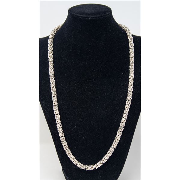 SILVER ORNATE ROPE CHAIN 26"