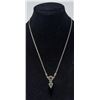 Image 1 : SILVER INVERTED TEARDROP PENDANT NECKLACE