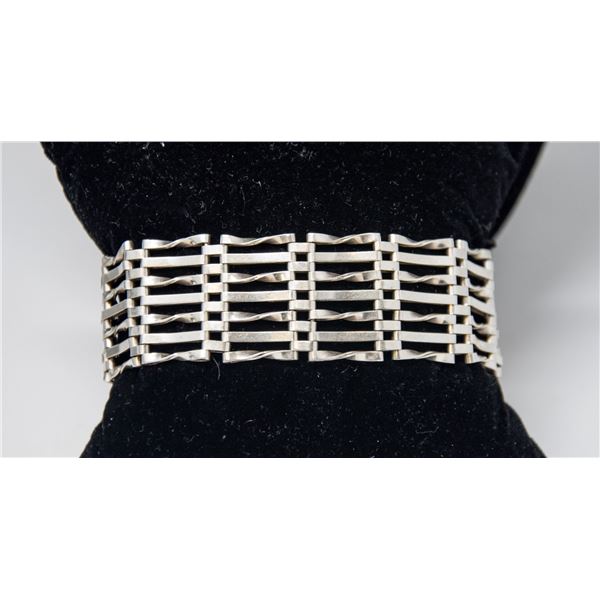 SILVER COMPOUND LINK BRACELET 7"