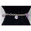Image 1 : SILVER CHAIN BRACELET WITH MAUVE BALLS 7"