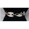 Image 1 : SILVER ORNATE LEAF LINK BRACELET, 7.5"