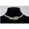 Image 1 : SILVER CHOKER BUCKLE NECKLACE, 12 TO 14"