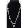 Image 1 : SILVER NECKLACE WITH ANKH PENDANT, 38"