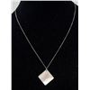 Image 1 : STERLING SILVER NECKLACE WITH SQUARE PEARL-LIKE