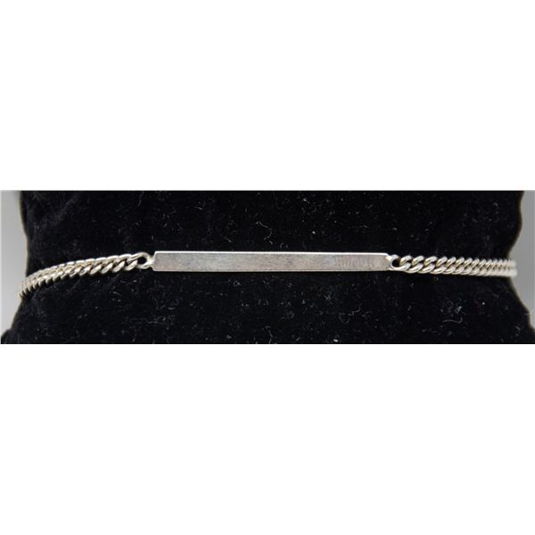 SILVER ID BRACELET, 7"