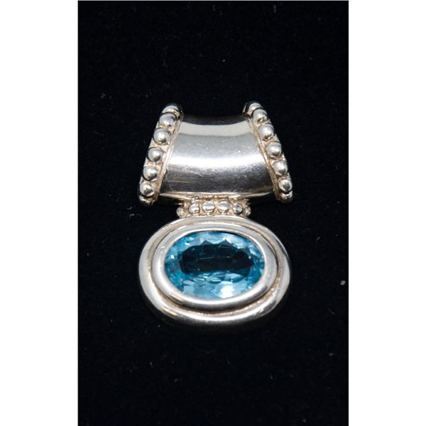SILVER PENDANT WITH BLUE STONE