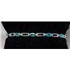 Image 1 : SILVER BRACELET WITH BLUE STONES, 7"
