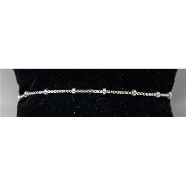 SILVER BRACELET, BOX LINK AND BALLS 7.5"