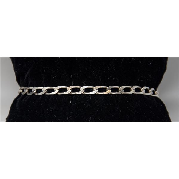 SILVER FLAT CHAIN LINK BRACELET 7"