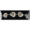 Image 1 : SILVER FLOWER BRACELET 7", SPRING RING CLASP