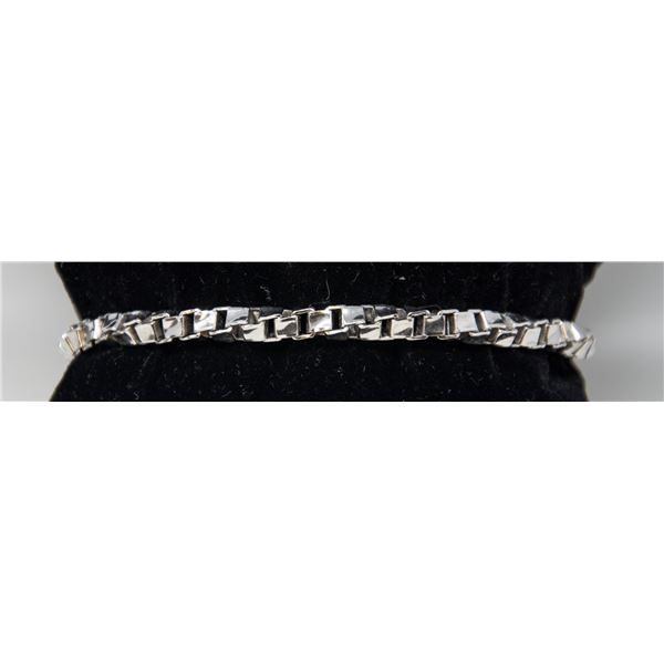SILVER TWISTED BOX LINK BRACELET 7.5"