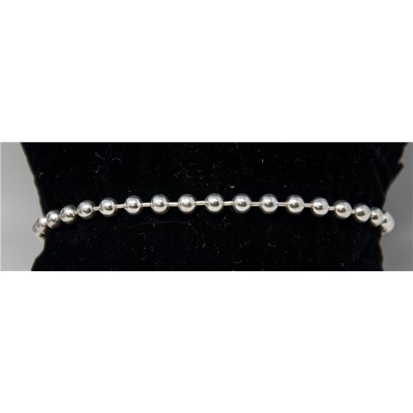 SILVER BALL LINK BRACELET 7.5"