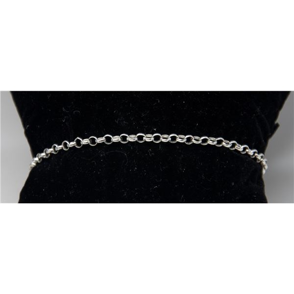 SILVER ROUND LINK BRACELET 7"