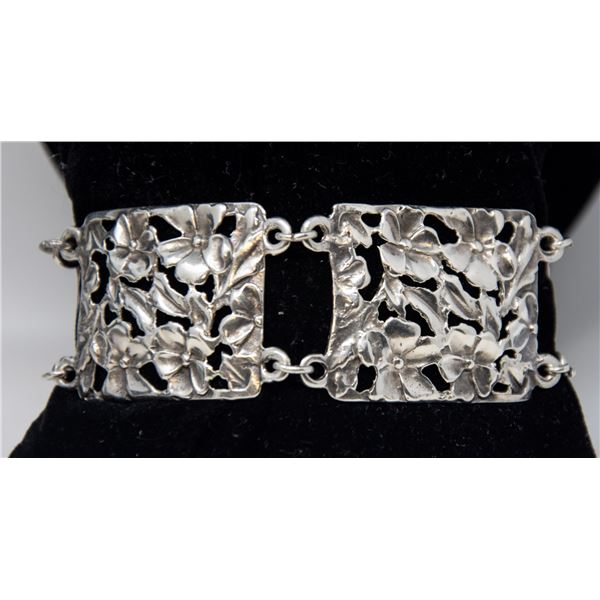 SILVER ORNATE BRACELET 6.75"