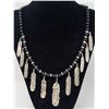 Image 1 : STERLING SILVER NECKLACE WITH BLACK BEADS AND
