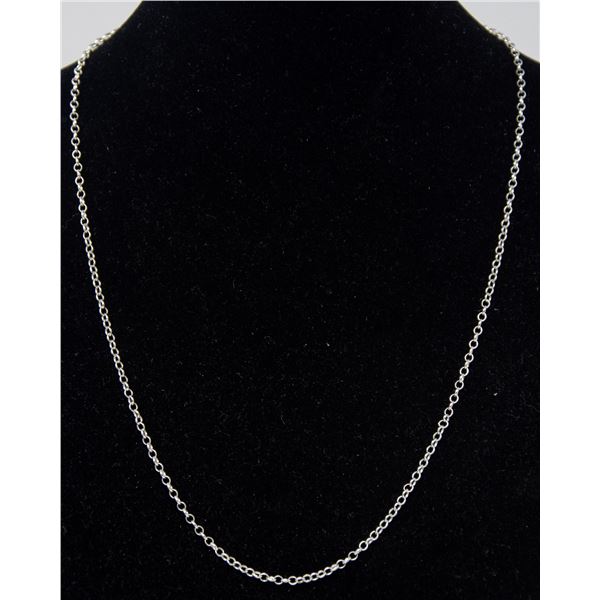 SILVER FINE LOOP NECKLACE, 20"