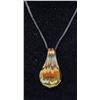 Image 1 : MURANO GLASS PENDANT, GOLD WITH MULTICOLORED