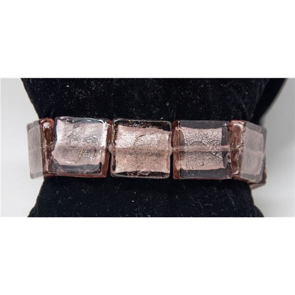 MURANO GLASS BRACELET, SQUARE VIOLET BEADS