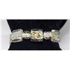 Image 1 : MURANO GLASS BRACELET, CLEAR SQUARE BEADS WITH