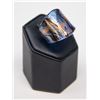 Image 1 : MURANO GLASS RING, BLUE WITH METALLIC HIGHLIGHTS,