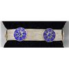 Image 1 : SILVER BRACELET WITH BLUE MEDALLIONS, 7"