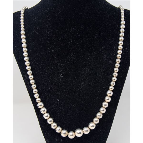 STERLING SILVER PEARL-LIKE LINK NECKLACE, 30"