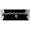 Image 1 : SILVER BRACELET WITH GUNMETAL BALLS 7"