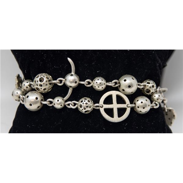 SILVER DOUBLE STRAND BRACELET WITH