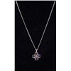 Image 1 : SILVER PENDANT NECKLACE WITH VIOLET AND