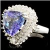 Image 2 : 14K Gold 6.82ct Tanzanite & 1.39ctw Diamond Ring